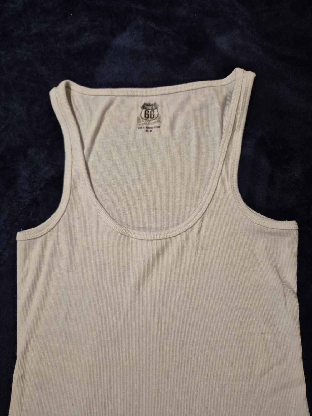 Route 66 Women's White Ribbed Tank Top - Picture 2 of 3